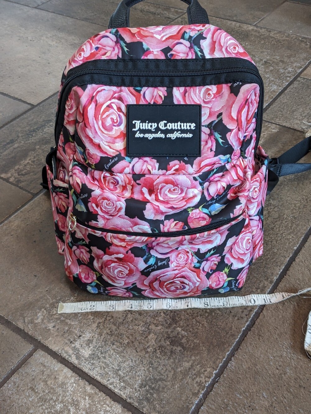 Juicy Couture Y2K Pink Floral Mini Chic Feminine Everyday School Work Backpack - Picture 15 of 17